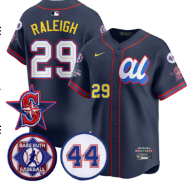Men 2025 Seattle Mariners #29 Raleigh dark Blue All star Nike MLB Jersey style 12